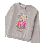 I DO maglia girocollo tinta unita cn ricamo orso Grigio per Neonata 4A554 GRIGIO I DO 