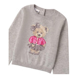 I DO maglia girocollo tinta unita cn ricamo orso Grigio per Neonata 4A554 GRIGIO I DO 