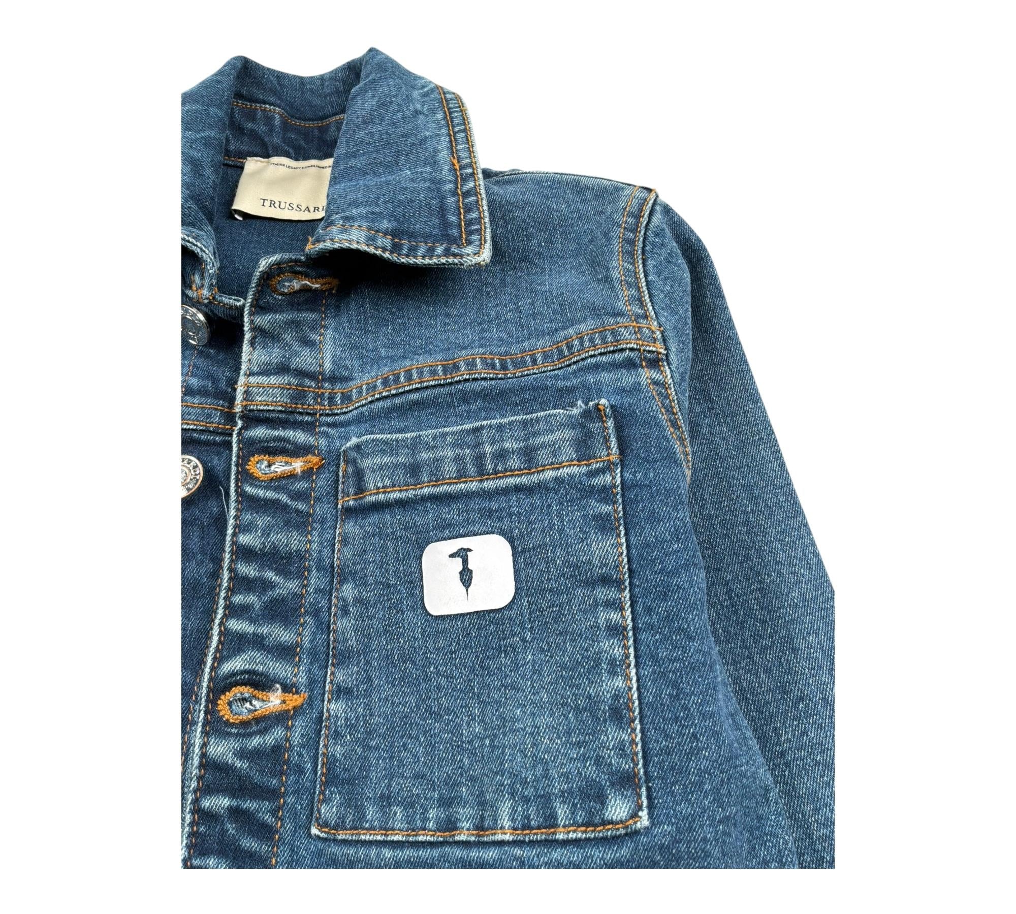 Trussardi Giubbino In Denim Tinta Unita per Bambino TBP26103GC BLU TRUSSARDI 