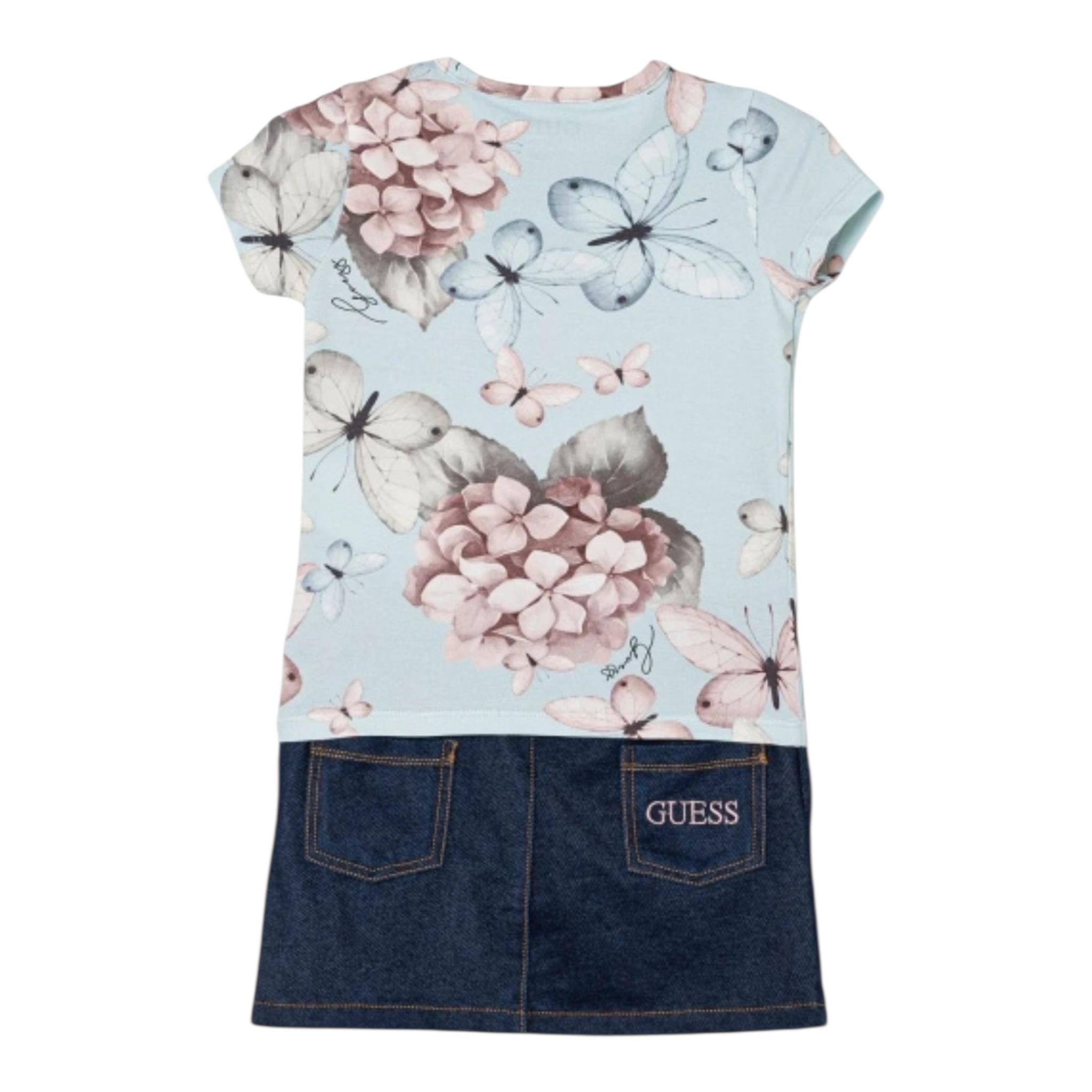 Guess Completo 2 Pezzi T-Shirt-Gonna per Neonata A5RG18J1314 VERDE ACQUA GUESS 