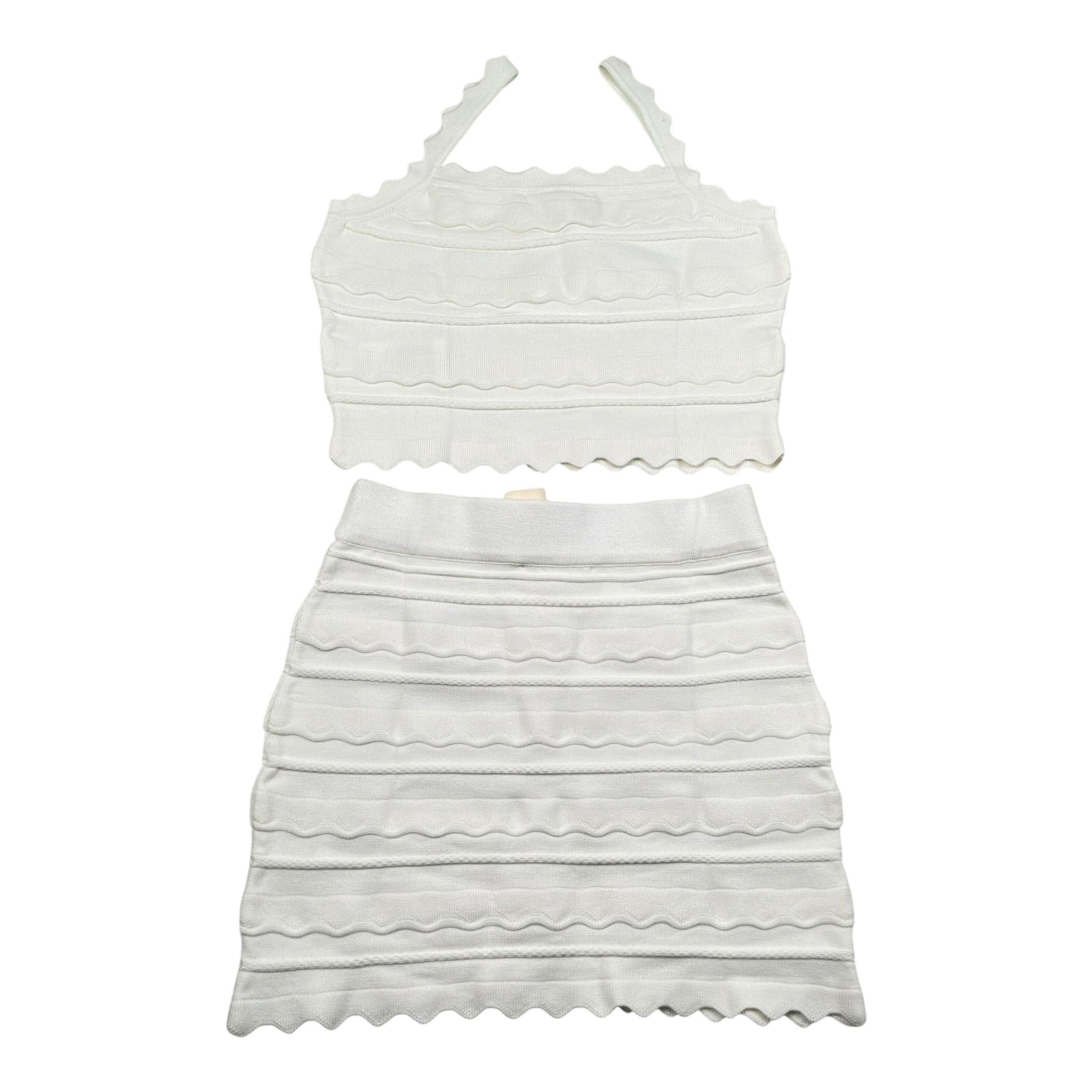 Elisabetta Franchi Gonna Tinta Unita con Ricami per Bambina EFCM015XX PANNA ELISABETTA FRANCHI 