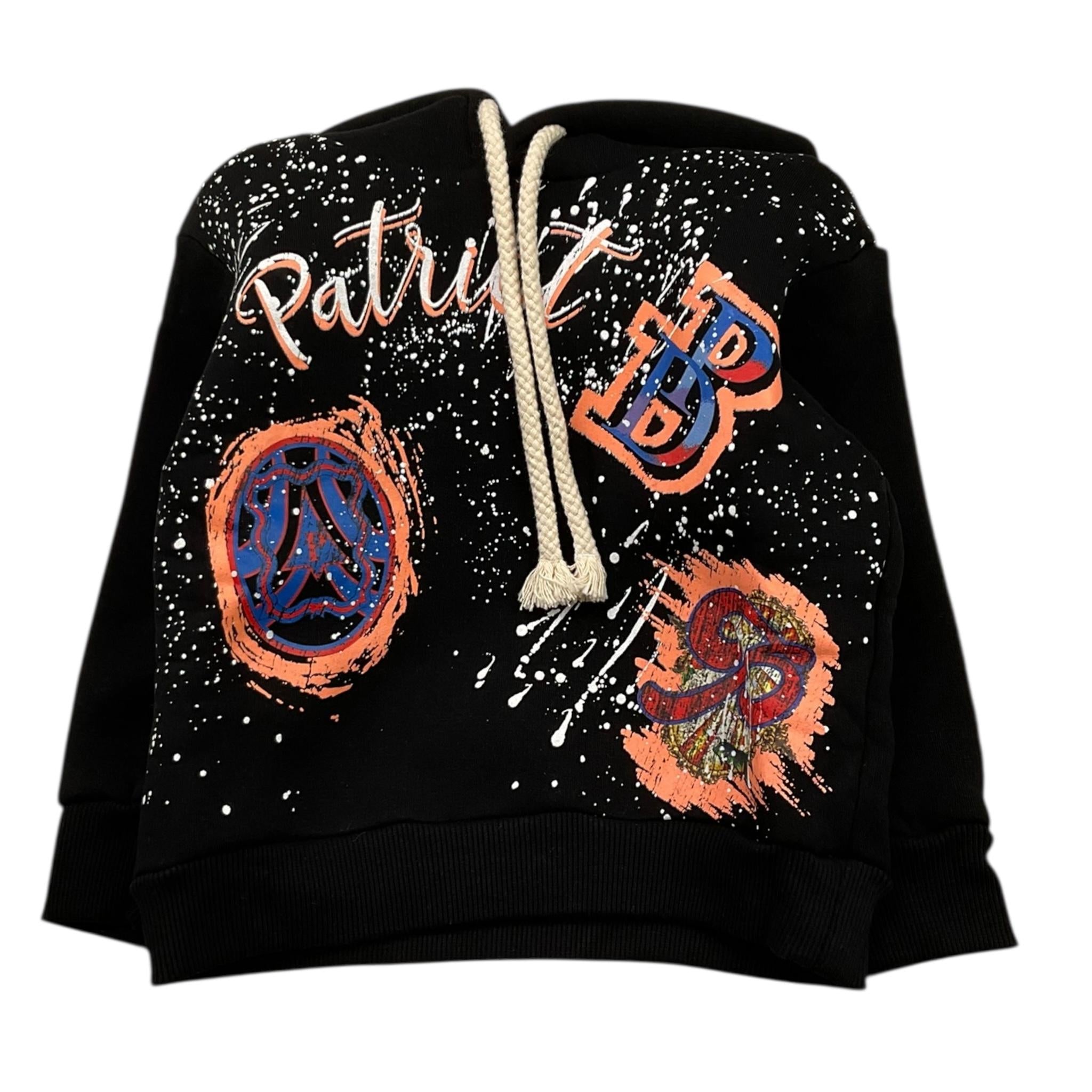 PATRIOT felpa tinta unita con cappuccio e stampa Nero per Bambino FE0038 NERO PATRIOT 