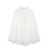 Billieblush Abito Tinta Unita A Bretelline con Tulle per Bambina U21131 BIANCO BillIEBLUSH 