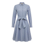 Trussardi Abito Modello Camicia con Fantasia A Righe per Bambina TGP26086VE AZZURRO TRUSSARDI 