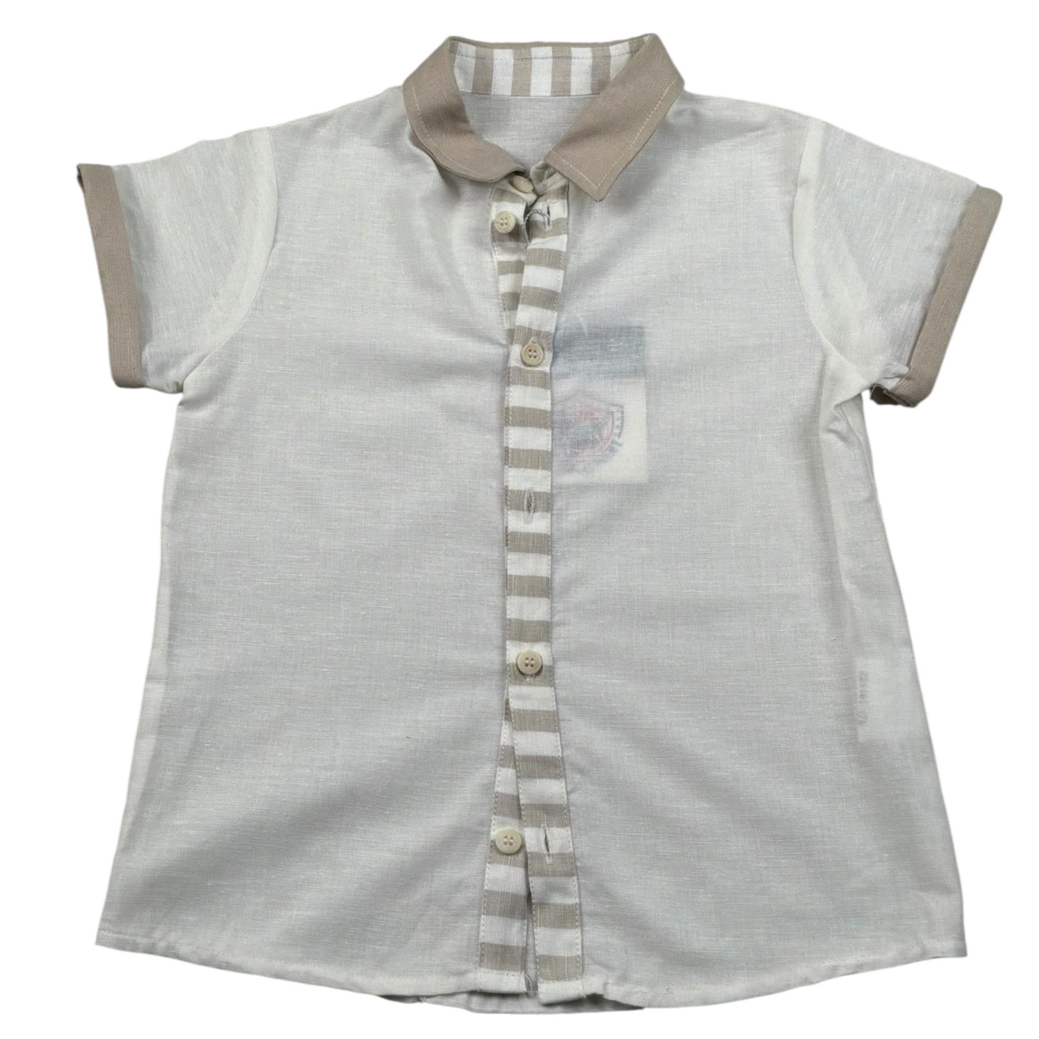New Gereration Camicia Mezza Manica tinta unita Panna per Bambino 22161 PANNA NEW GERERATION 