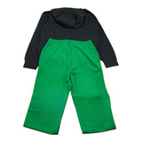 Diadora Completo Felpa con Zip e Cappuccio-Pantalone Verde per Bambino