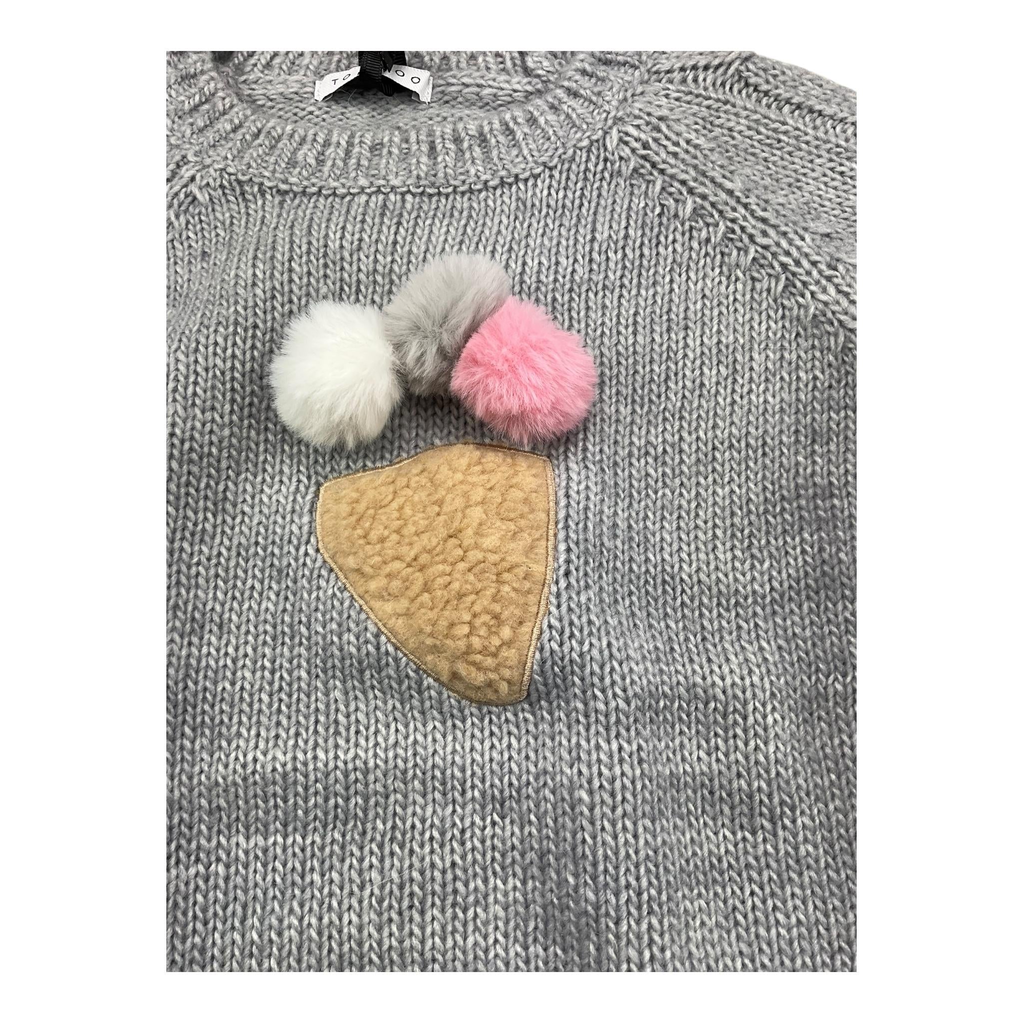 TO be too maglia tinta unita con applicazioni Grigio per Bambina TFBF24M6377 GRIGIO TO be too 