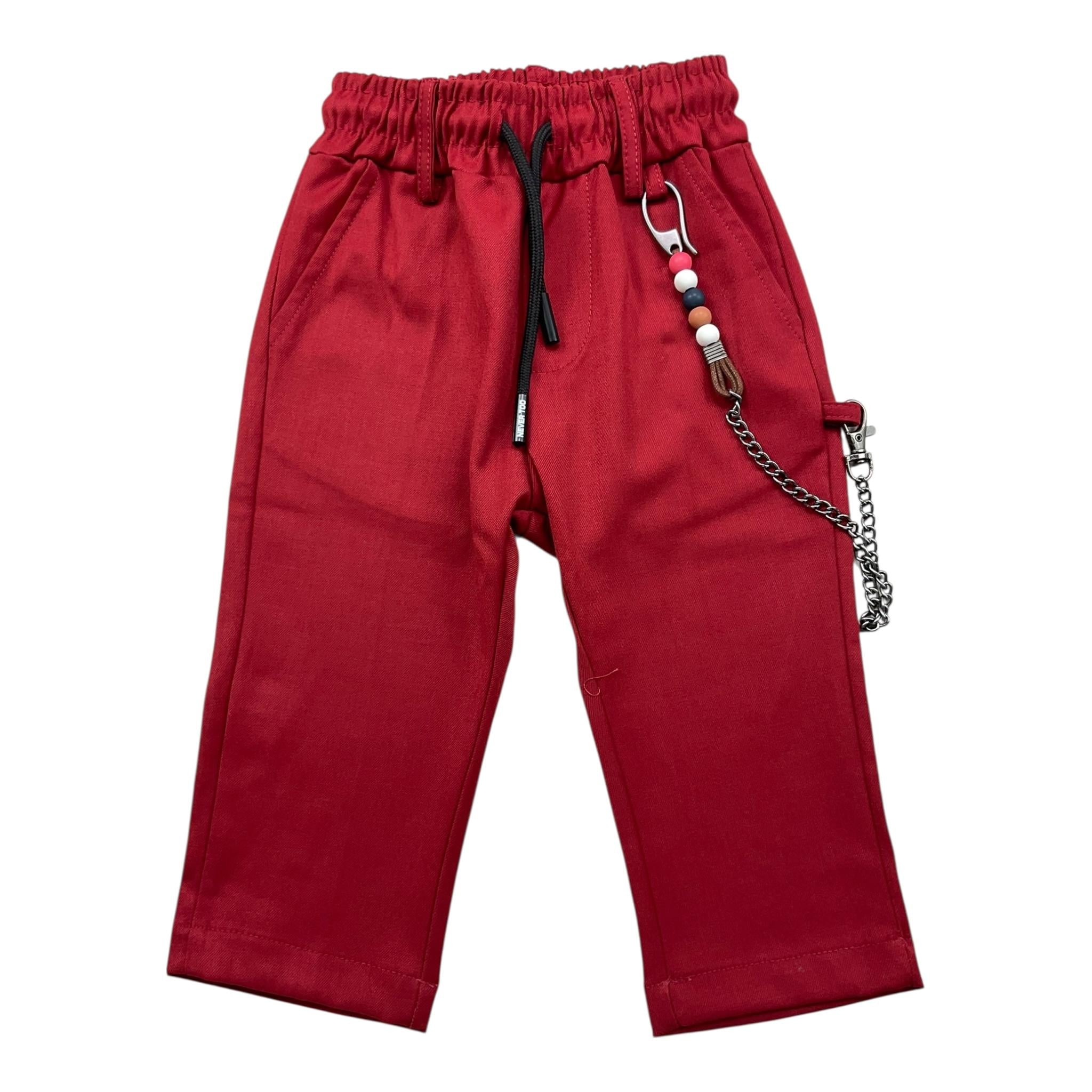 NEVER TOO pantalone tinta unita con elastico in vita Rosso per Neonato NT2203NX ROSSO NEVER TOO 