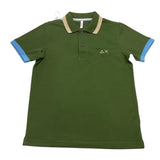 Suns68 Polo Mezza Manica Tinta Unita con Logo per Bambino CPA35312 VERDE SUNS68 
