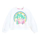 Billieblush Felpa Girocollo Tinta Unita con Stampa Bianco per Bambina