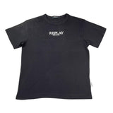 Replay T-Shirt Girocollo Tinta Unita con Logo per Bambino SB7404 NERO REPLAY 