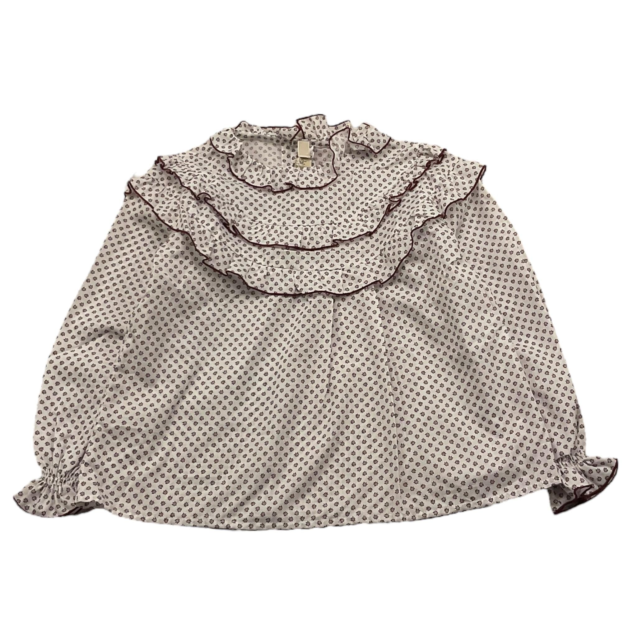 LA STUPENDERIA camicia manica lunga tinta unita fantasia floreale Bianco per Bambina TJCM44T87 BIANCO LA STUPENDERIA 