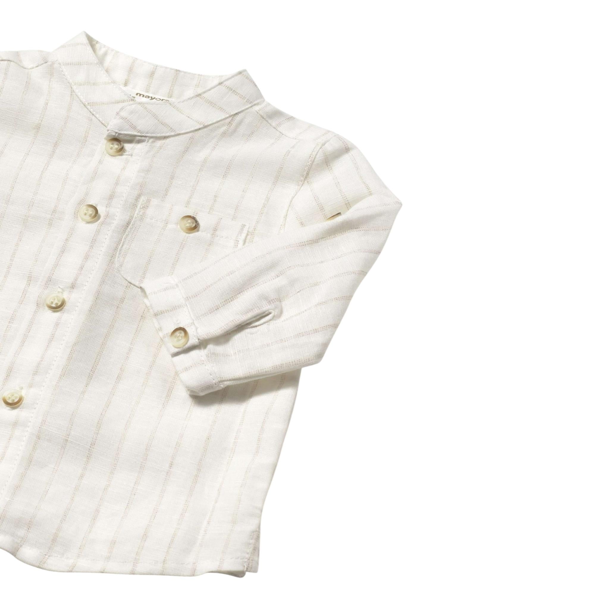 Mayoral Camicia tinta unita con Fantasia A Righe Panna per Neonato 11033X PANNA MAYORAL 