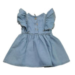 Trussardi Abito In Denim Giromanica con Stampa per Neonata ABH AZZURRO TRUSSARDI 