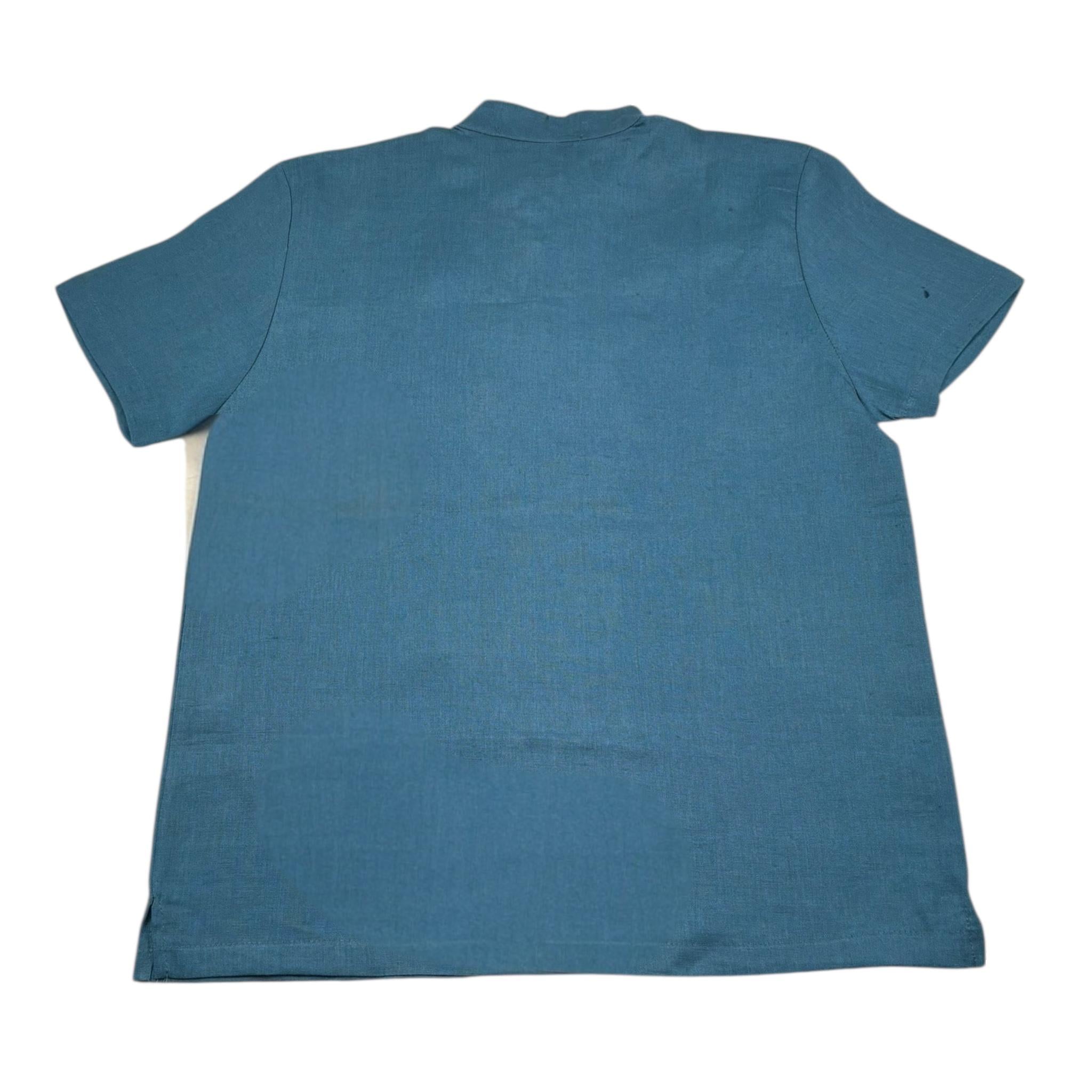 Syst Camicia Mezza Manica Tinta Unita Collo Coreano per Bambino 9824 BLU SYST 