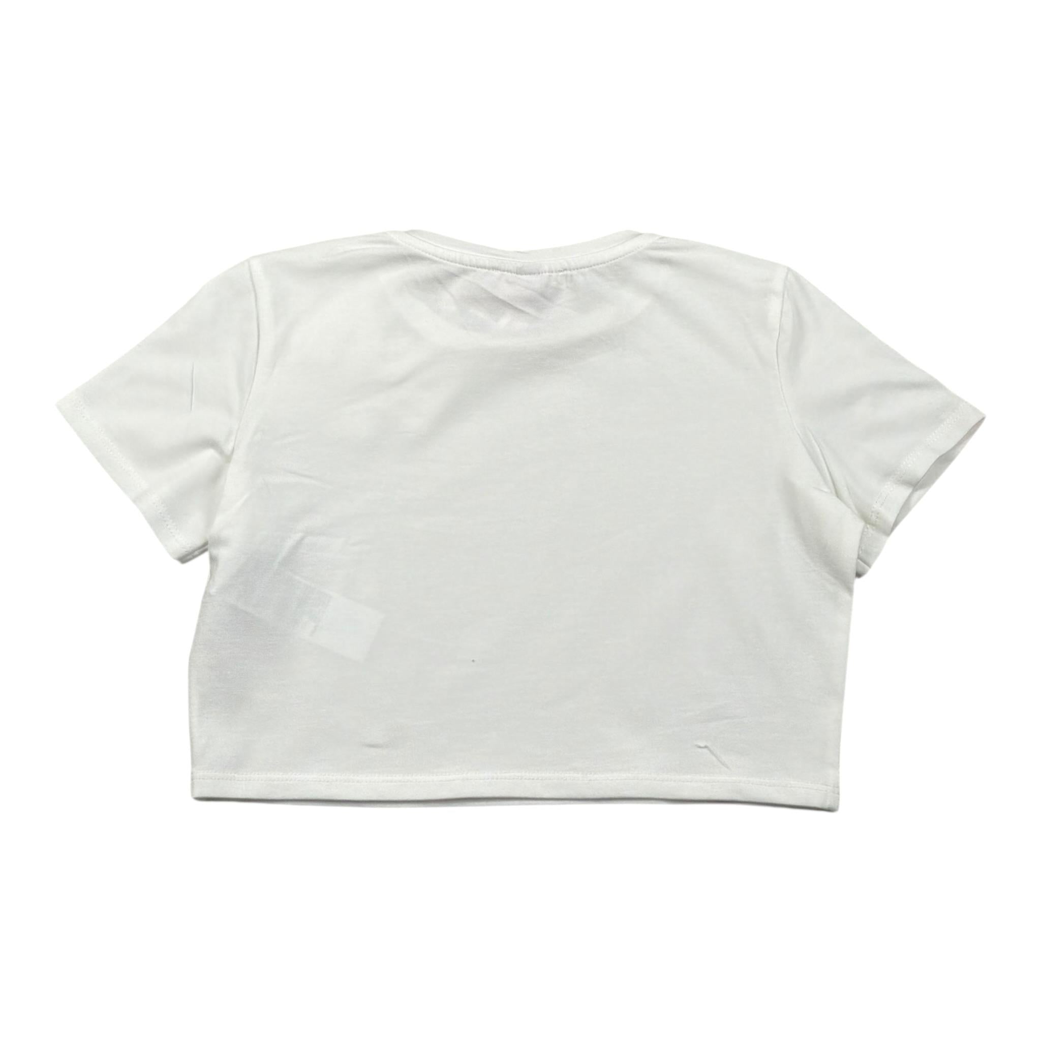 Please T-Shirt Tinta Unita con Applicazioni per Bambina MB23032G73 BIANCO PLEASE 