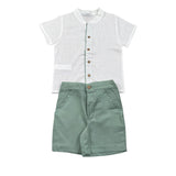 Calamaro Completo 2 Pezzi Camicia-Bermuda Bicolore per Neonato 11154 BIANCO/VERDE CALAMARO 