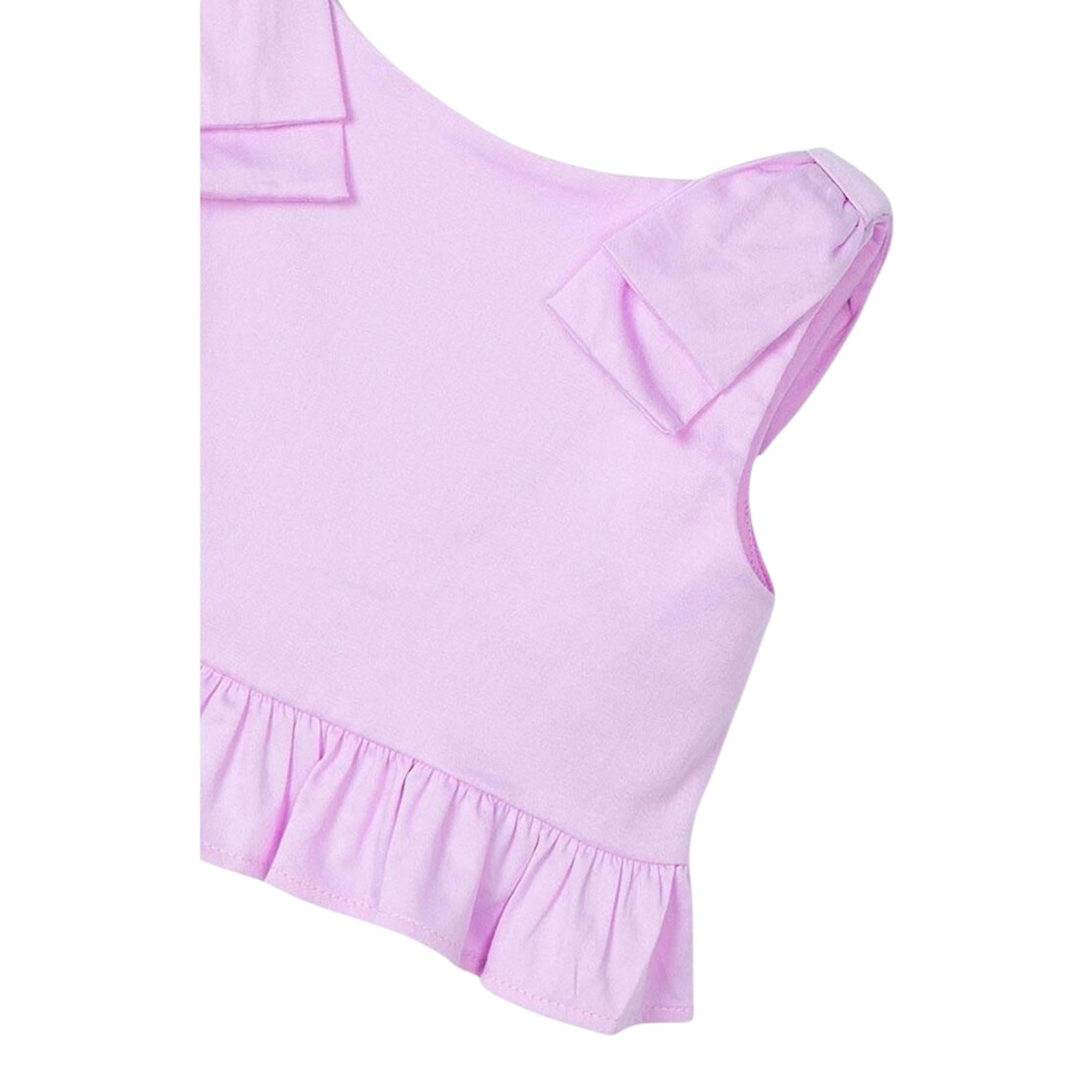 Mayoral Top Giromanica tinta unita Rosa per Bambina 3023XX ROSA MAYORAL 
