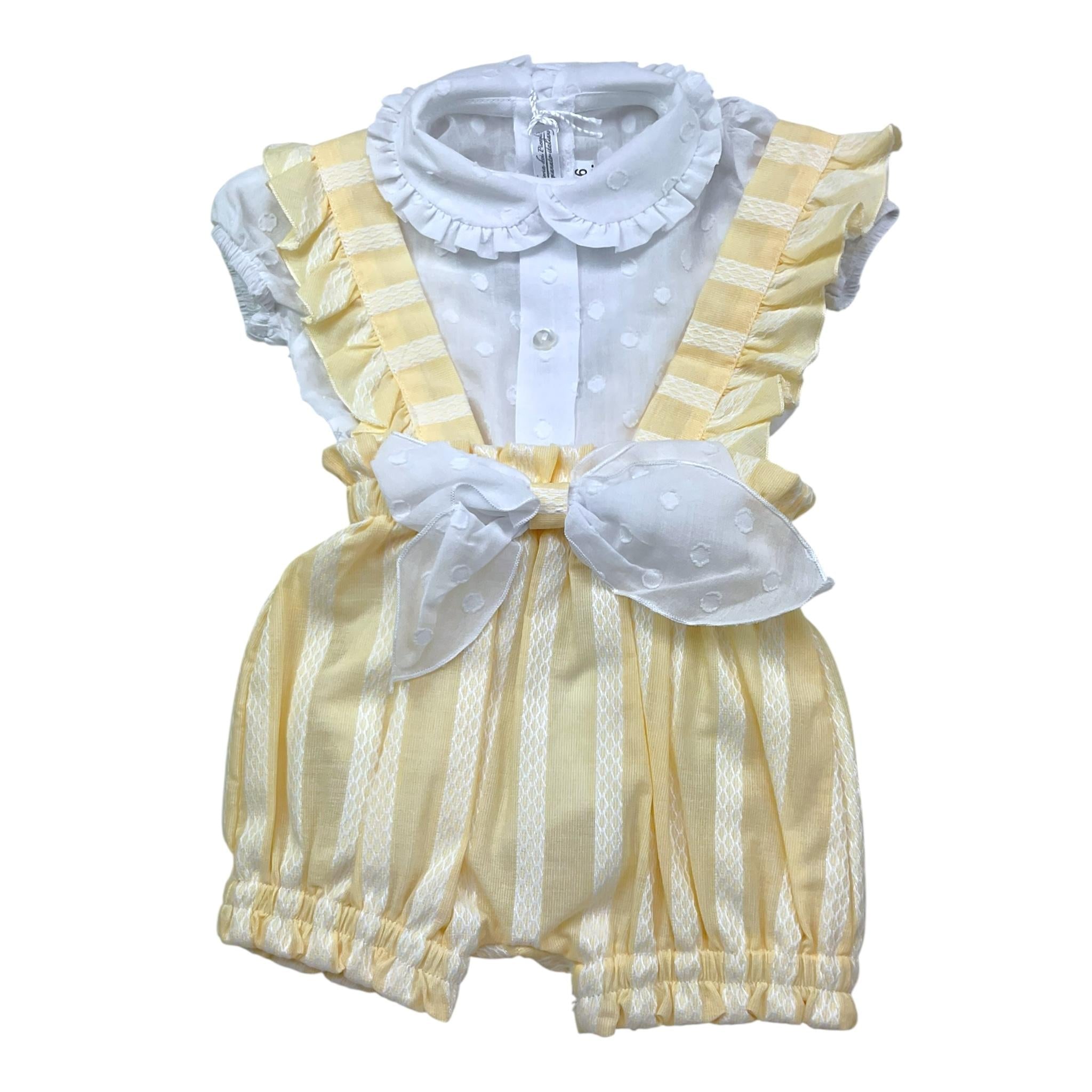 La Sartoria Dei Piccoli Completo 2 Pezzi Short con Bretelle-Camicia per Neonata LPB3111 BIANCO LA SARTORIA DEI PICCOLI 