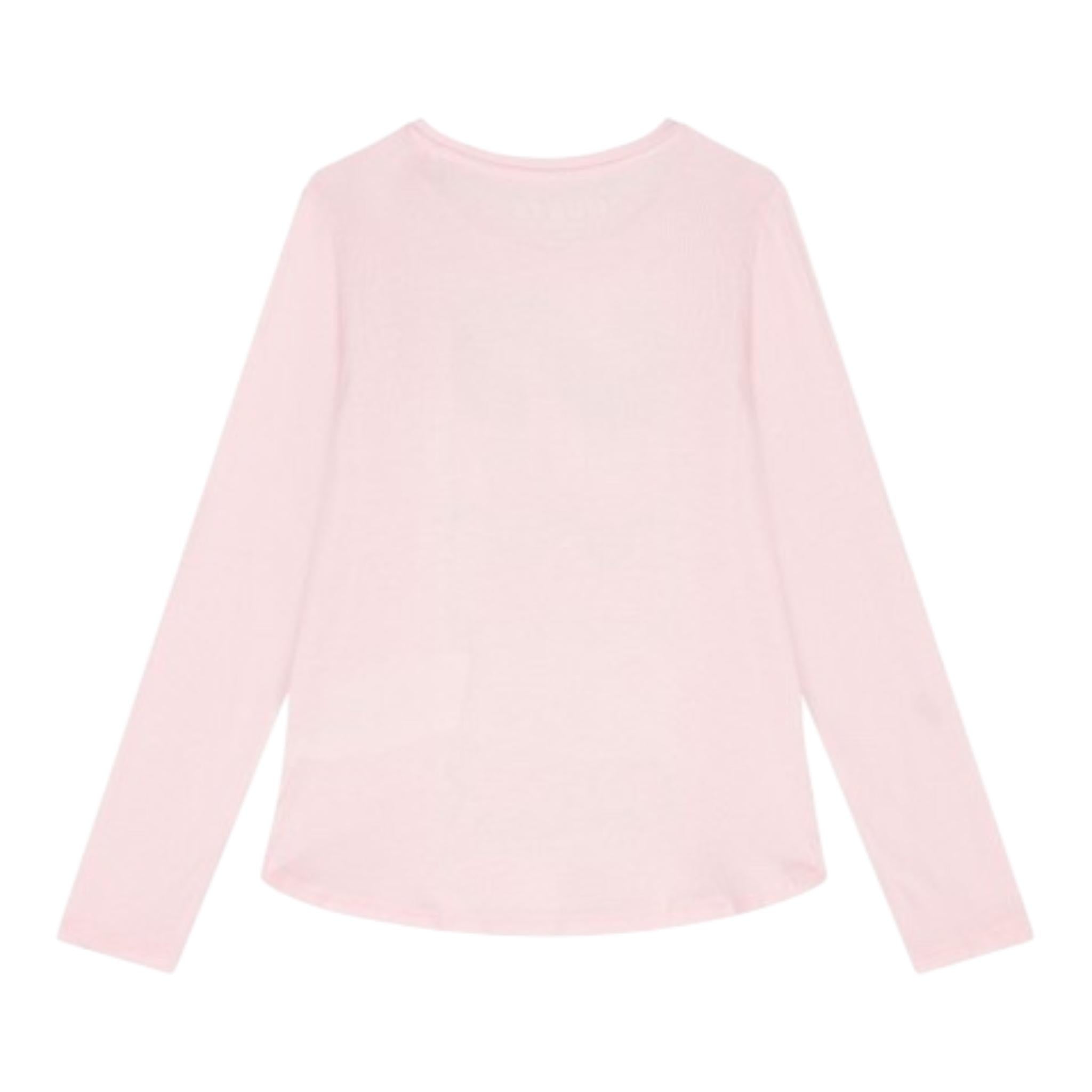 GUESS shirt girocollo tinta unita con stampa Rosa per Neonata K4YI06KAPO0 ROSA GUESS 