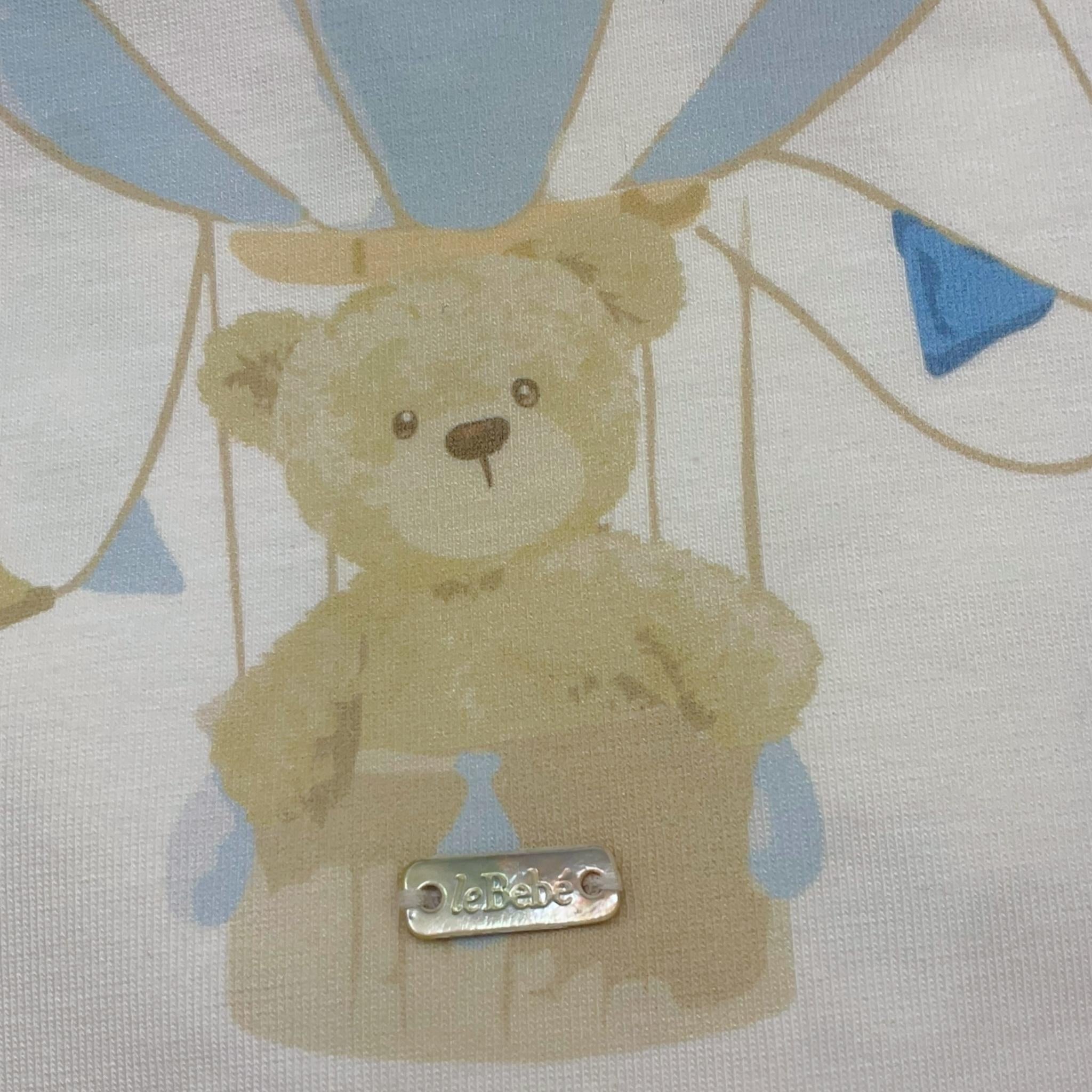 Le Bebe' Coperta Tinta Unita con Stampa per Neonato LBB4889 BIANCO LE BEBE' 