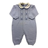 MARLU' tutina tinta unita con colletto in contrasto Azzurro per Neonato IG5210 AZZURRO MARLU' 
