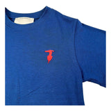 Trussardi T-Shirt Girocollo Tinta Unita con Logo per Bambino TBP26002TS BLU TRUSSARDI 