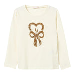 LIU JO shirt girocollo tinta unita con stampa Panna per Neonata KF4118J0088 PANNA LIU JO 