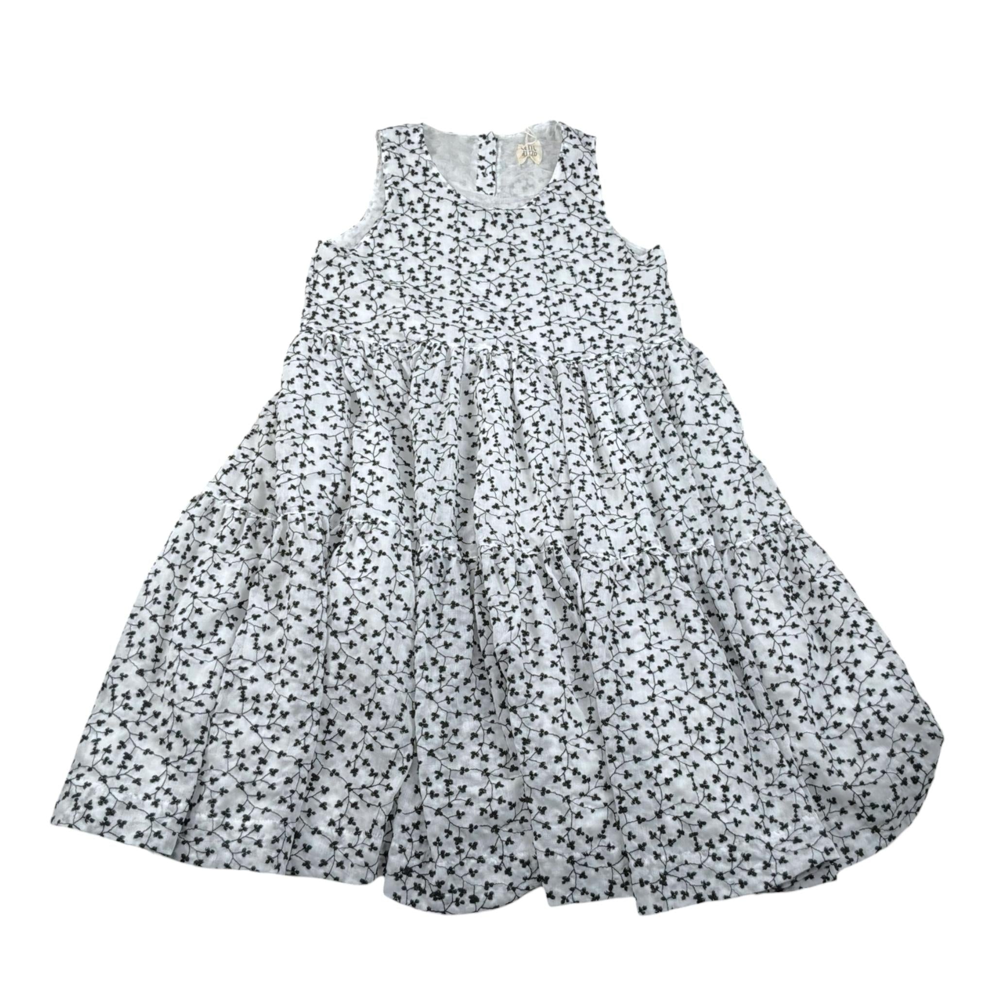 Caffe' D'Orzo Abito Tinta Unita con Fantasia per Bambina ZW1A82M0063 BIANCO CAFFE' D'ORZO 