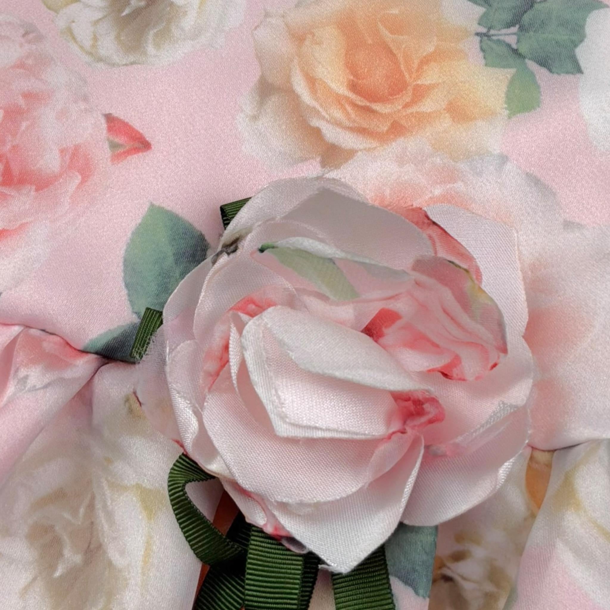 Barcellino Abito Cerimonia Tinta Unita con Stampa per Neonata 9722 ROSA BARCELLINO 