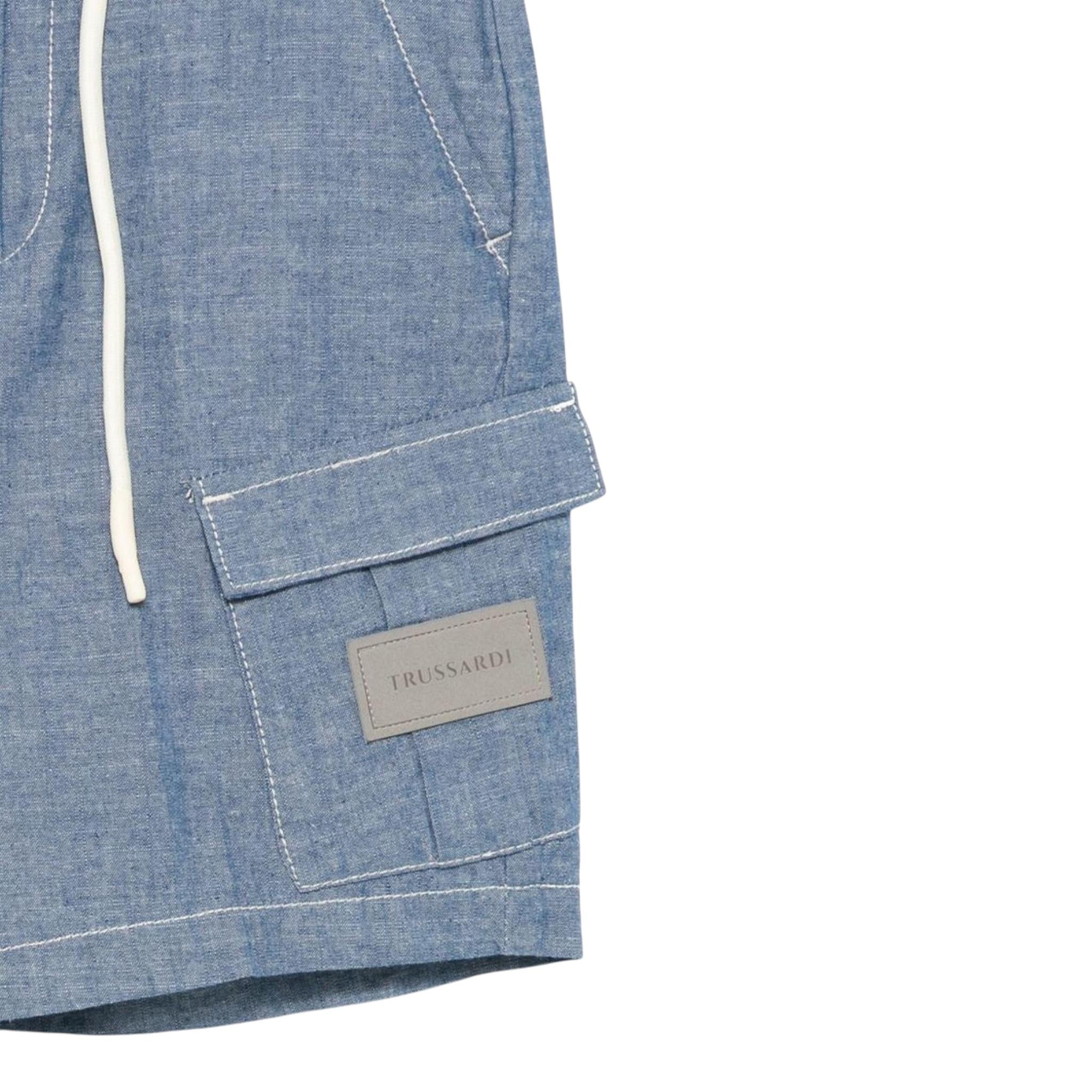 Trussardi Bermuda In Denim Tinta Unita per Bambino TIP25160BE AZZURRO TRUSSARDI 