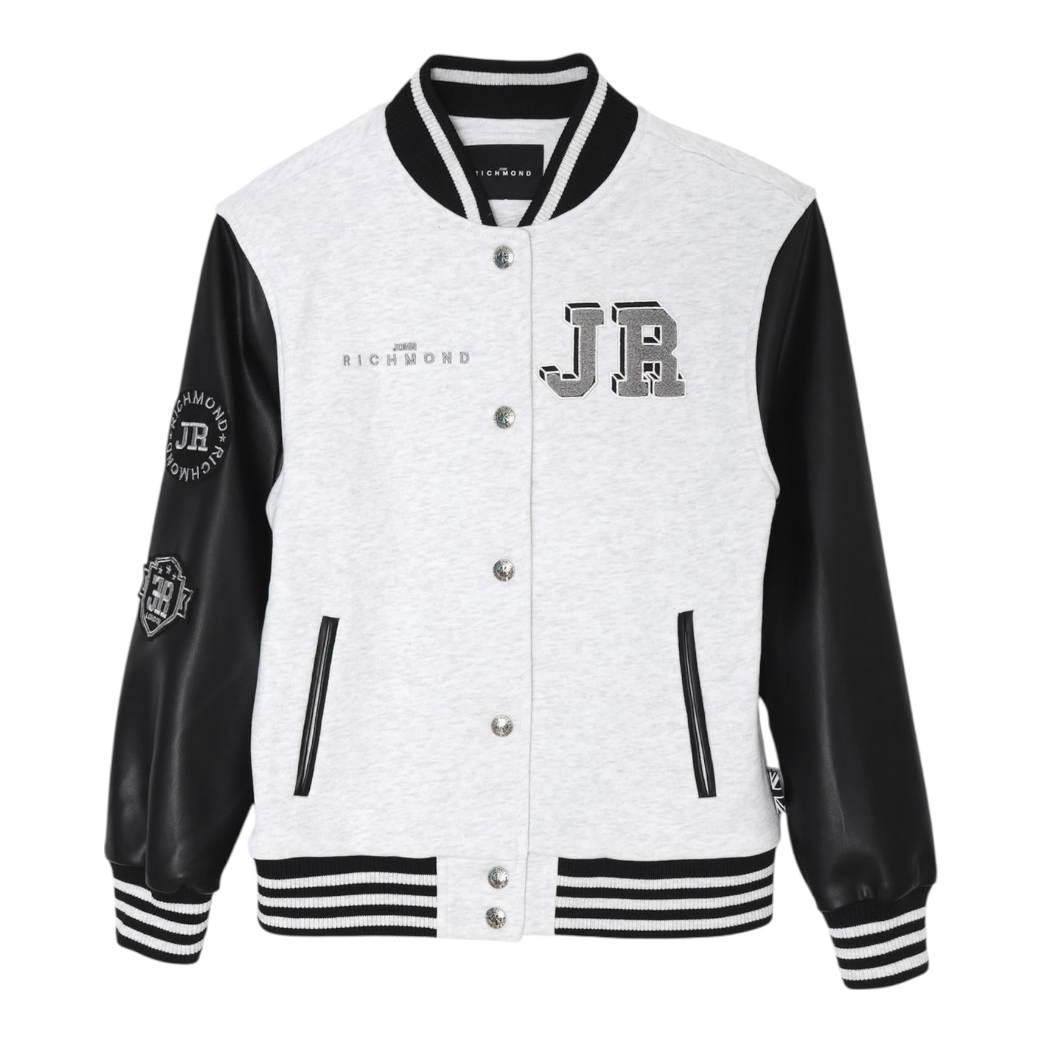 John Richmond Giubbino Modello College Tinta Unita con Maniche In Contrasto per Bambino RBP25176GB GRIGIO JOHN RICHMOND 