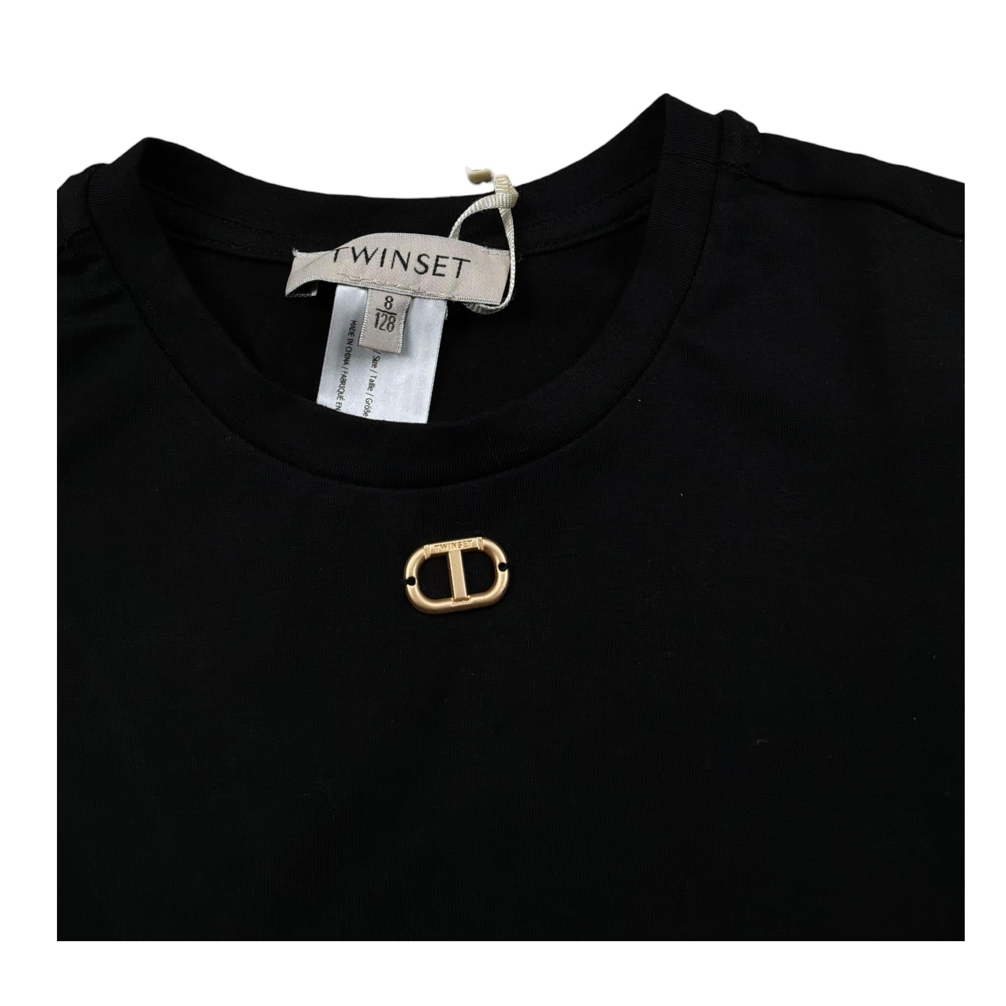 Twinset T-Shirt Girocollo Tinta Unita per Bambina 251GJ2481X NERO TWINSET 