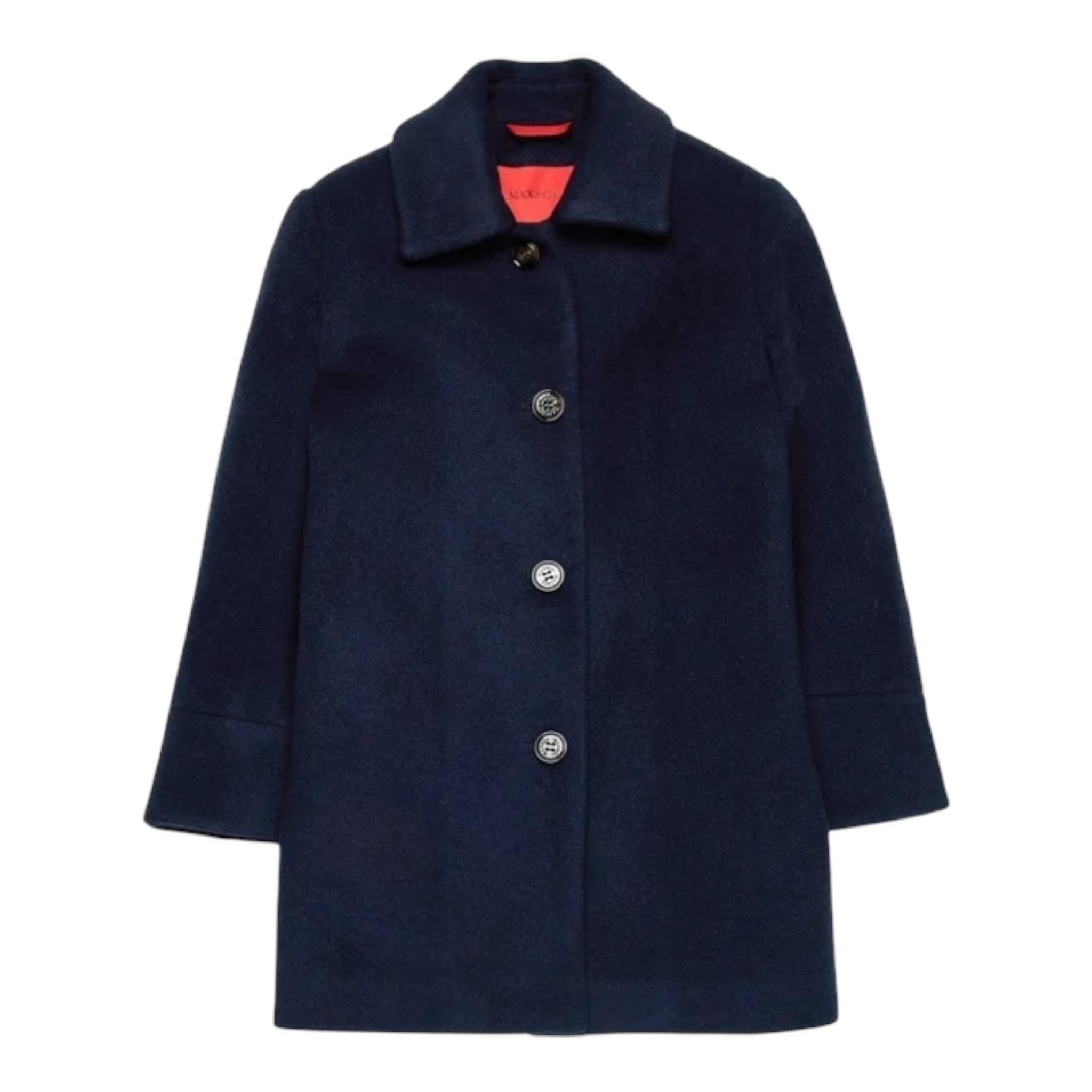 MAX&Co. cappotto tinta unita con bottoni Blu per Bambina MX0093 BLU MAX&Co. 