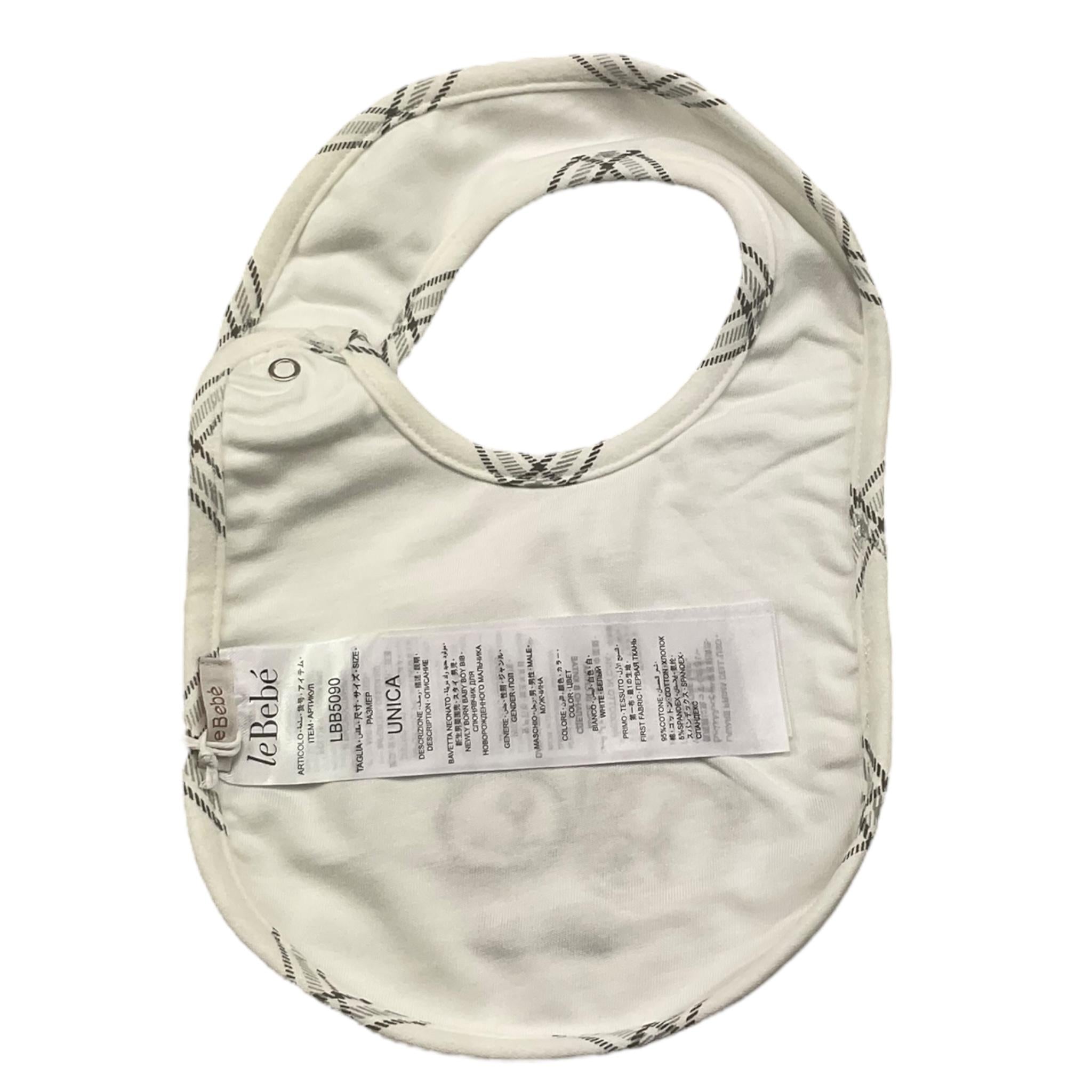 LE BEBE' bavetta tinta unita con orso Bianco per Neonato LBB5090 BIANCO LE BEBE' 