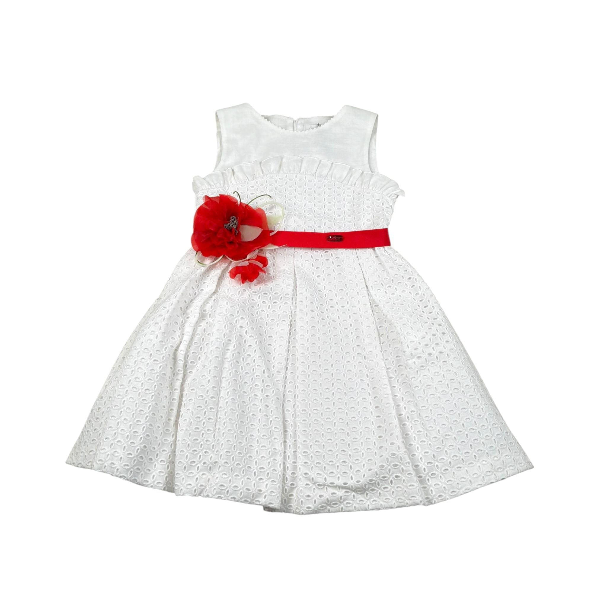 Baby A. Abito Cerimonia Tinta Unita Traforato per Bambina H2510 BIANCO BABY A. 