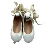 Eli  Ballerine Tinta Unita Con Lacci Oro Per Bambina