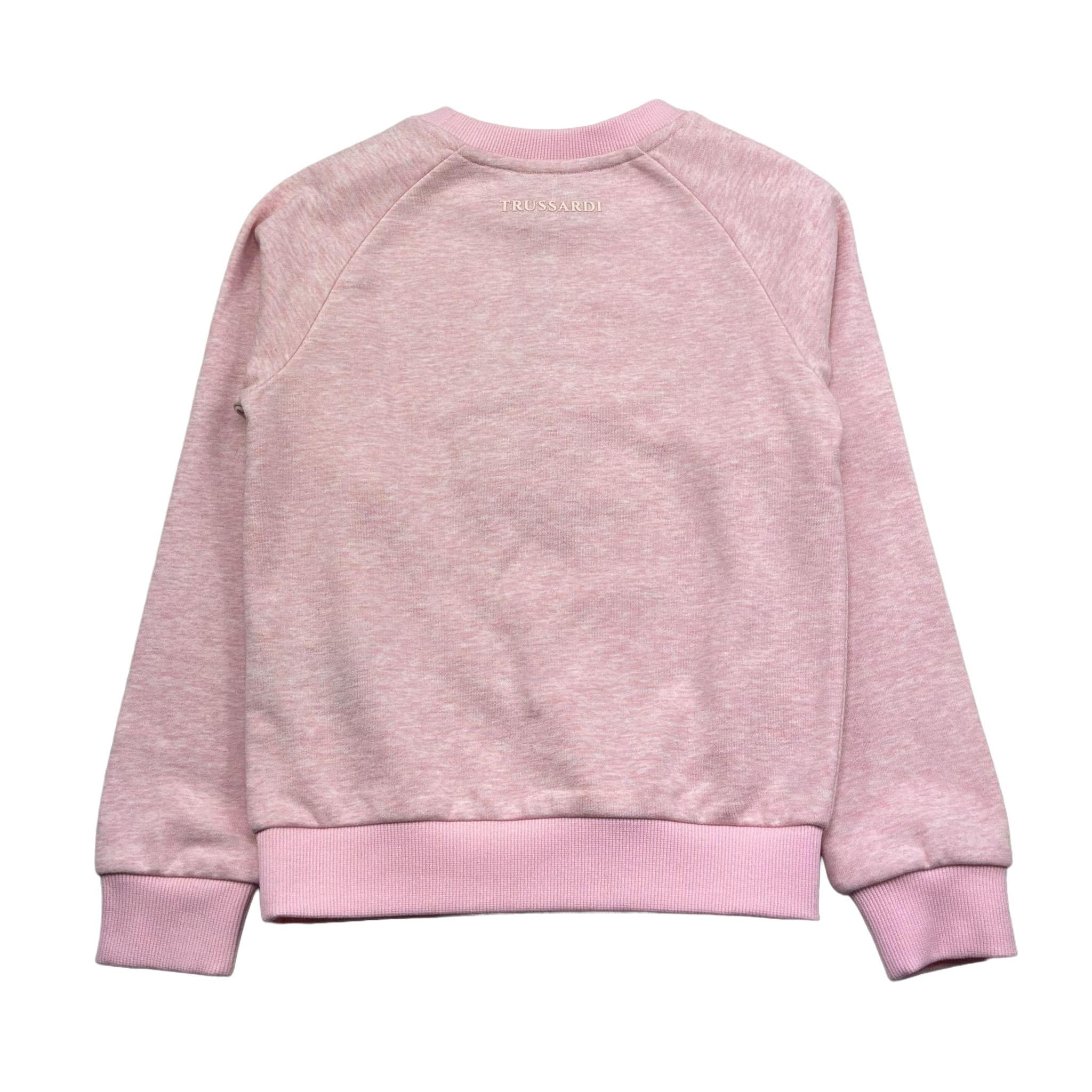 Trussardi Felpa Chiusa Girocollo Tinta Unita con Applicazioni per Bambina TGP26077FE ROSA TRUSSARDI 