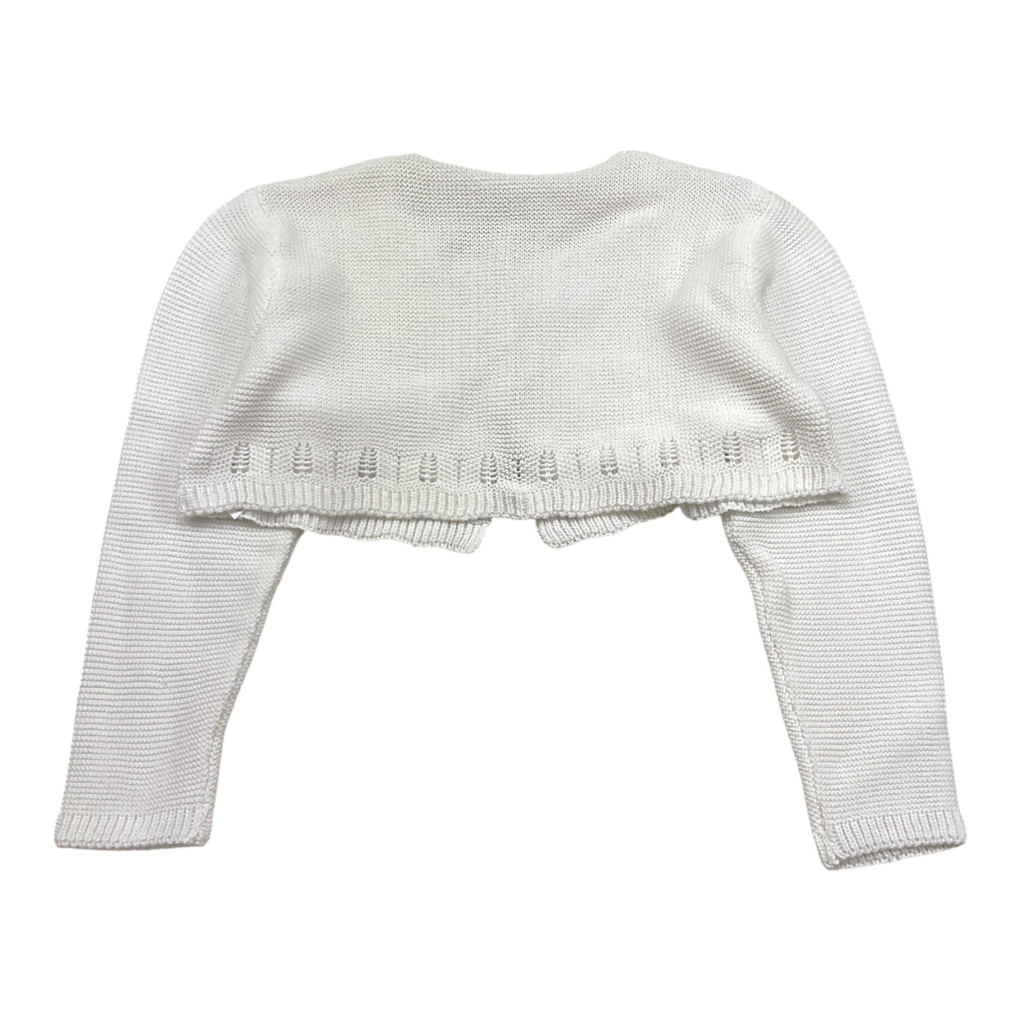 Barcellino Coprispalle Tinta Unita In Filo per Neonata 120821N BIANCO BARCELLINO 