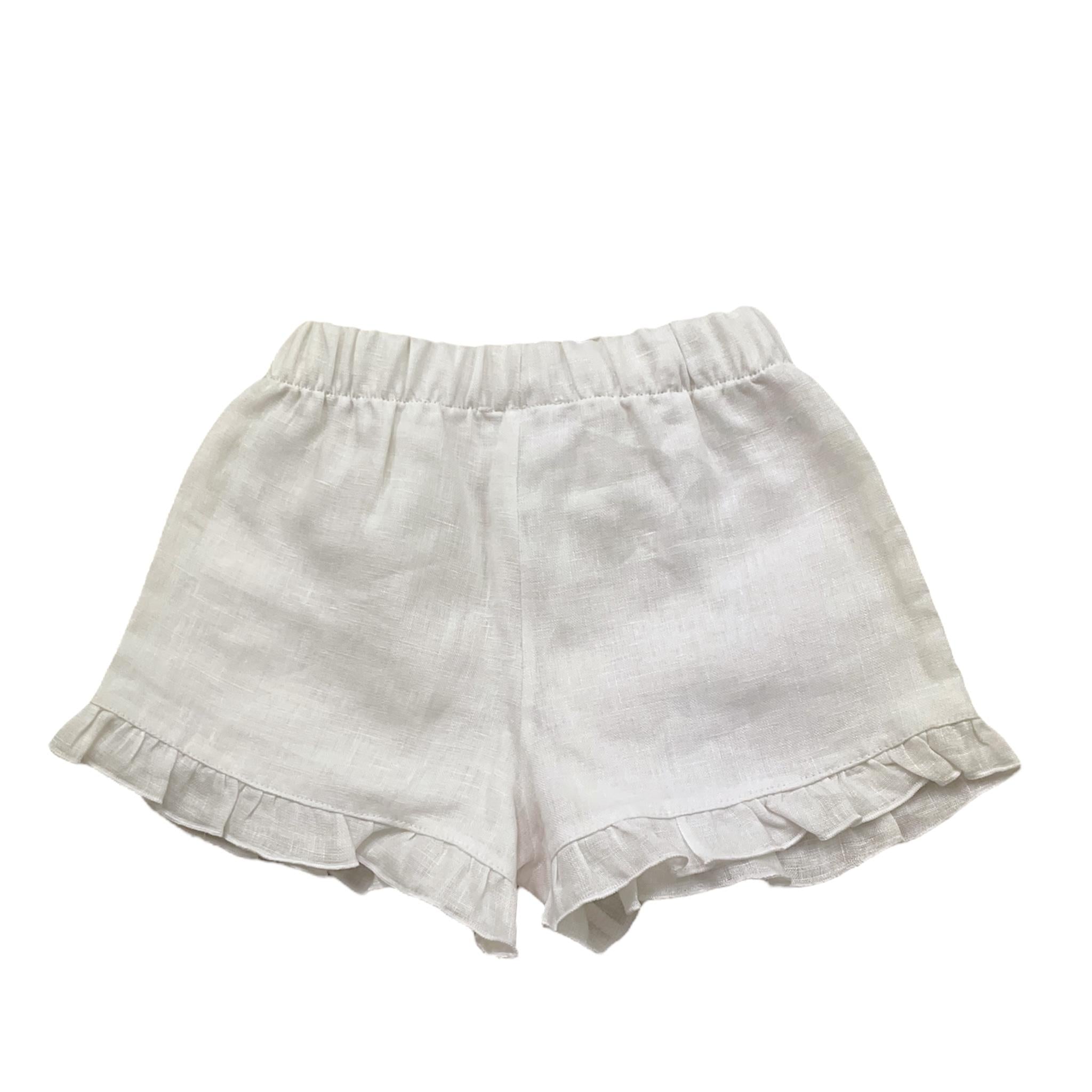 J.O. Milano Short Tinta Unita con Elastico In Vita per Neonata 174D2 BIANCO J.O. MILANO 