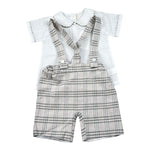 Malvi & Co Completo 2 Pezzi Camicia-Salpette Bianco per Neonato S24I130STLQ BIANCO MALVI & CO 
