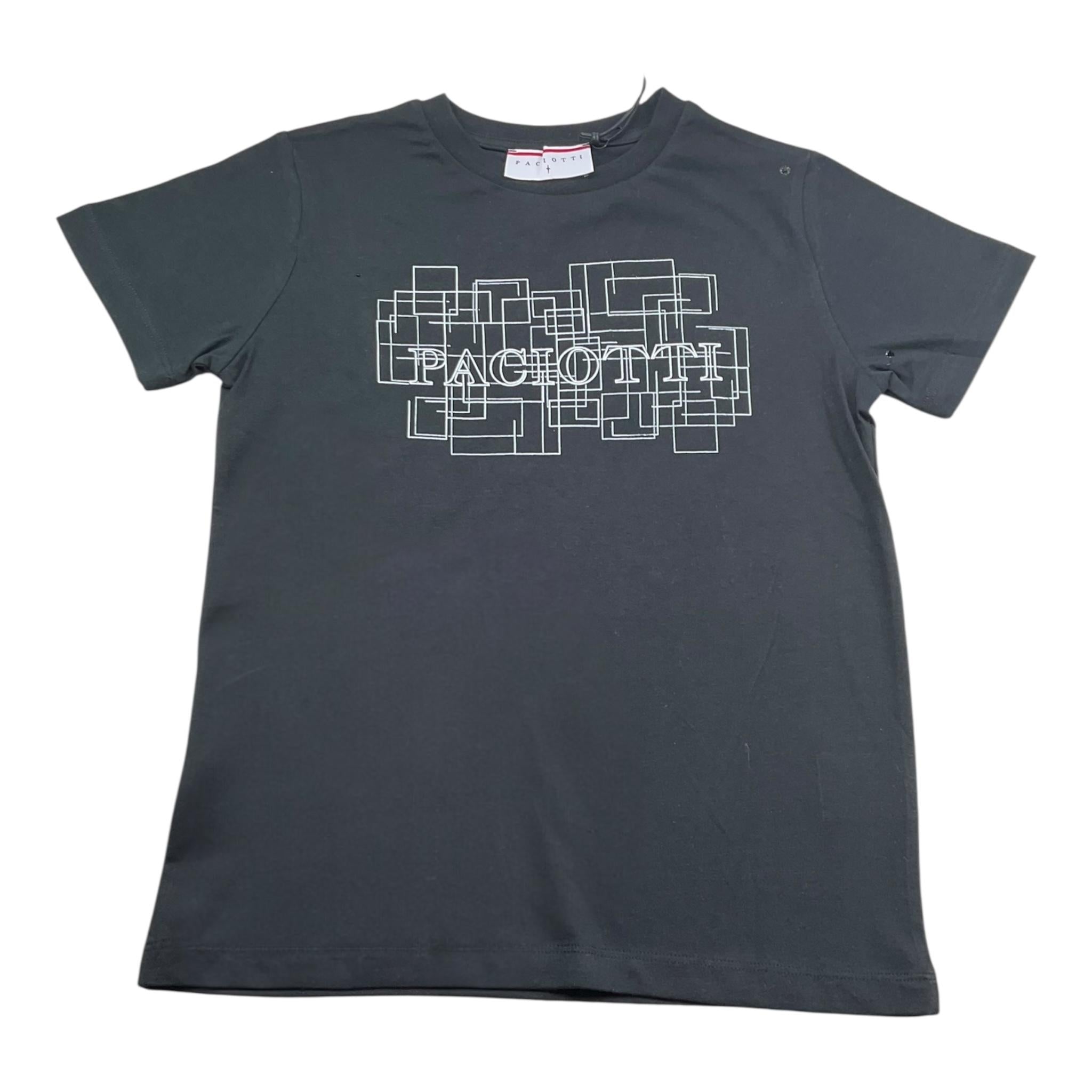 Cesare Paciotti T-Shirt Girocollo Tinta Unita con Stampa per Bambino TSP5162J NERO CESARE PACIOTTI 