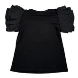 Miss Blumarine T-Shirt tinta unita con Brillantini Nero per Bambina IA3044J5003 NERO MISS BLUMARINE 