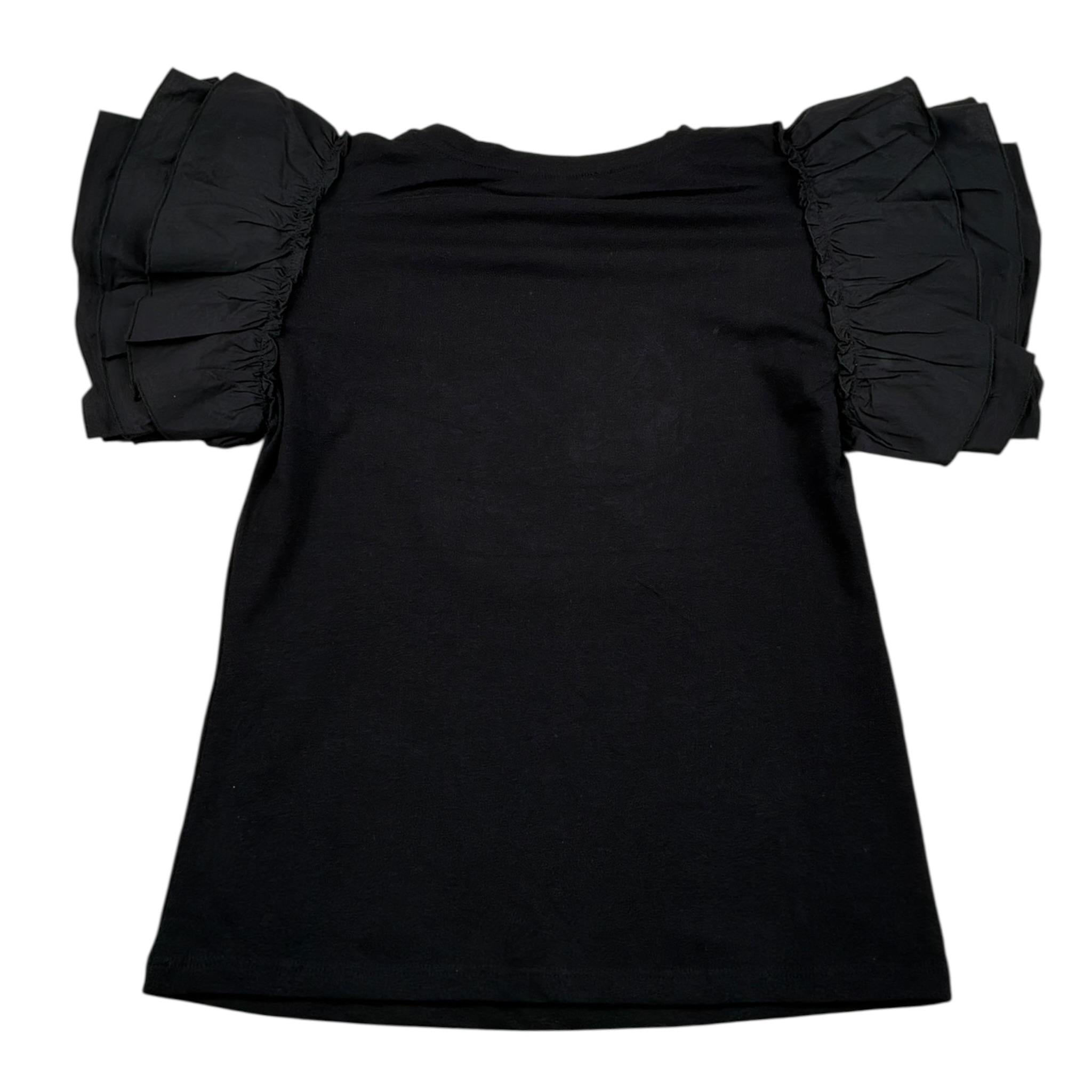 Miss Blumarine T-Shirt tinta unita con Brillantini Nero per Bambina IA3044J5003 NERO MISS BLUMARINE 