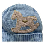 BABY LORD cappello tinta unita con ricami cavallo Azzurro per Neonato 602 AZZURRO BABY LORD 