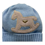 BABY LORD cappello tinta unita con ricami cavallo Azzurro per Neonato 602 AZZURRO BABY LORD 