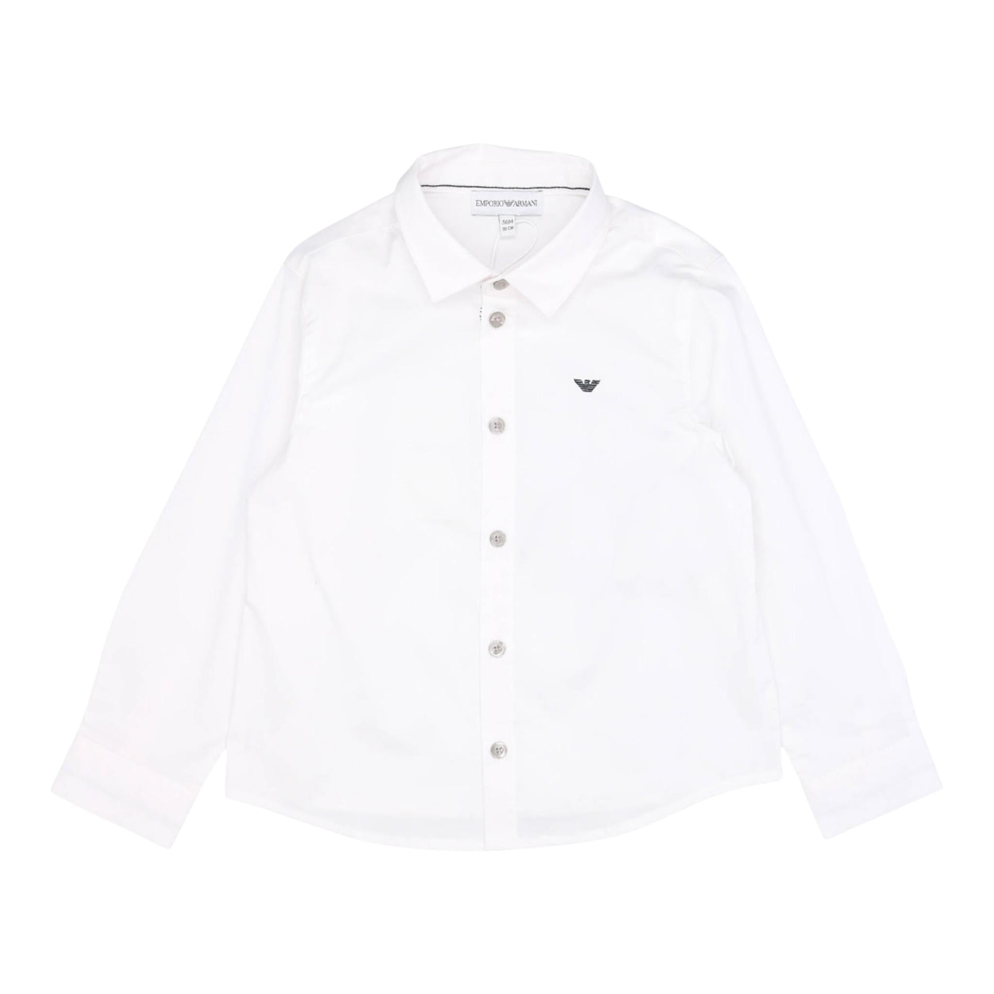 Emporio Armani Camicia Manica Lunga Tinta Unita per Neonato 8NHC01 BIANCO EMPORIO ARMANI 