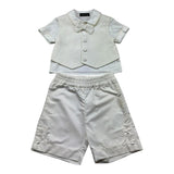 Monnalisa Completo 2 Pezzi Camicia-Bermuda per Neonato 28A592 PANNA MONNALISA 