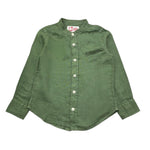 Saint Barth Camicia Tinta Unita con Colletto Coreano per Bambino LINEN VERDE SAINT BARTH 