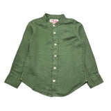 Saint Barth Camicia Tinta Unita con Colletto Coreano per Bambino LINEN VERDE SAINT BARTH 